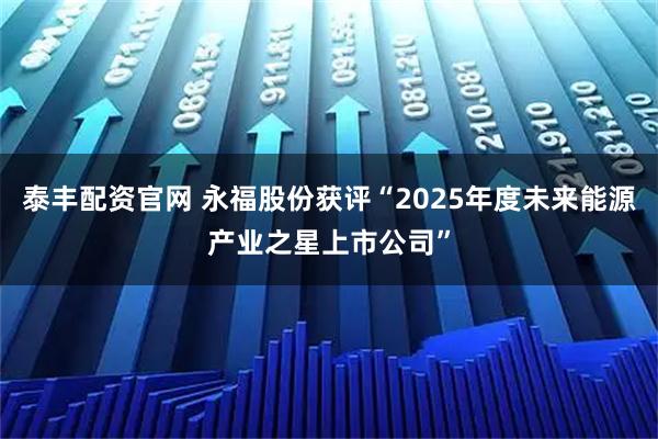 泰丰配资官网 永福股份获评“2025年度未来能源产业之星上市公司”