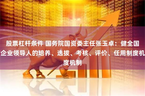 股票杠杆条件 国务院国资委主任张玉卓：健全国有企业领导人的培养、选拔、考核、评价、任用制度机制