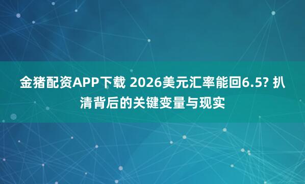 金猪配资APP下载 2026美元汇率能回6.5? 扒清背后的关键变量与现实