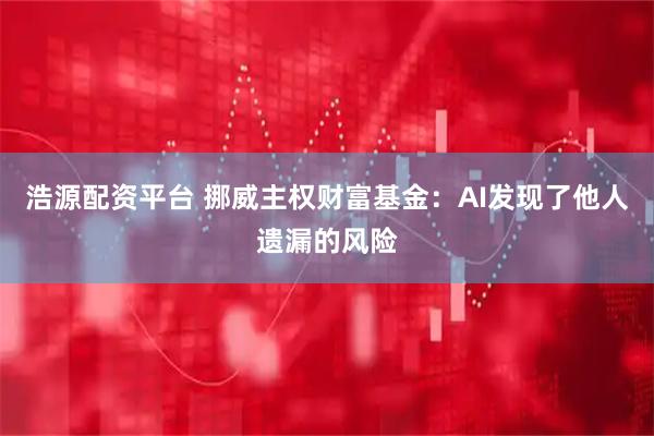 浩源配资平台 挪威主权财富基金：AI发现了他人遗漏的风险