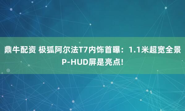 鼎牛配资 极狐阿尔法T7内饰首曝：1.1米超宽全景P-HUD屏是亮点!